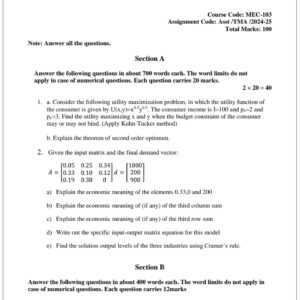 mec-103 solved assignment 2024-25