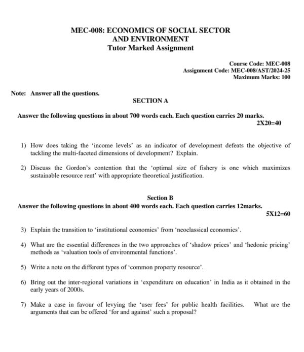 mec-08 solved assignment 2024-25