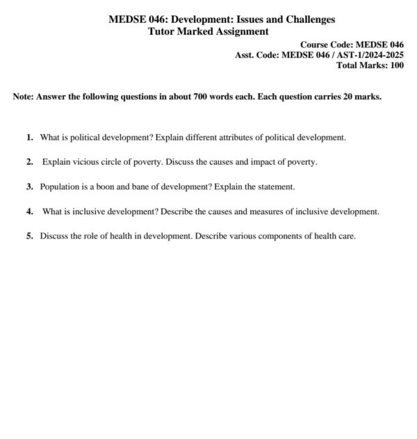 medse-46 solved assignment 2024-25