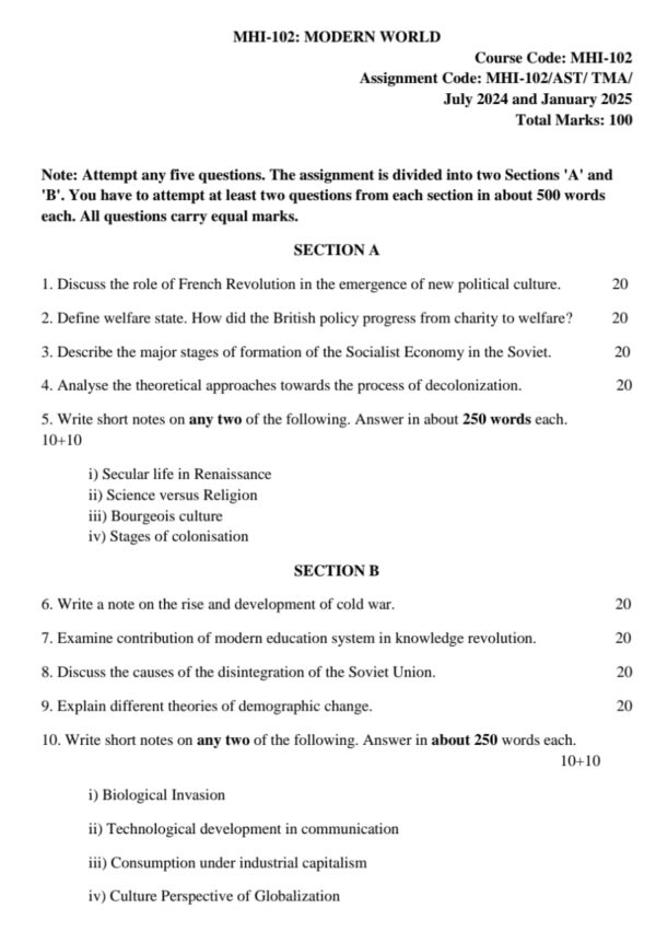 mhi-102 solved assignment 2024-25