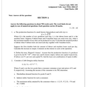 mec-101 solved assignment 2024-25