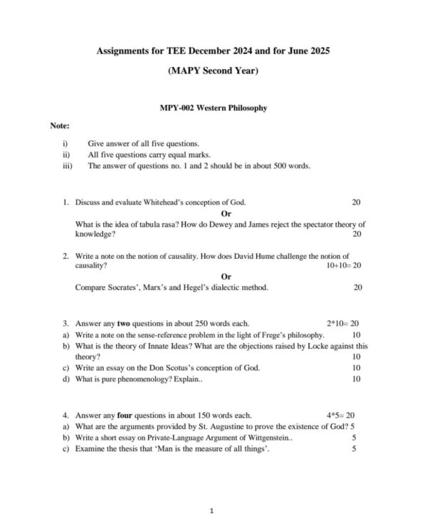 IGNOU MPY-002 SOLVED ASSIGNMENT 2024-25