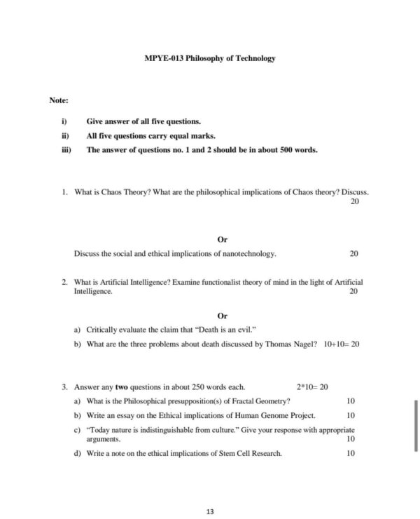 IGNOU MPYE-013 SOLVED ASSIGNMENT 2024-25