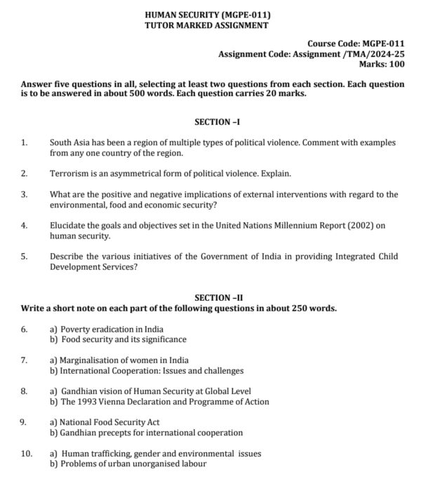 mgpe-11 solved assignment 2024-25