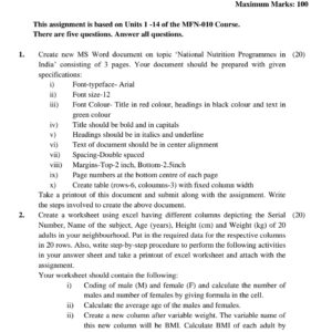 mfn-10 solved assignment 2024-25