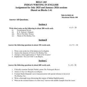 IGNOU BEGC-103 SOLVED ASSIGNMENT 2025-26