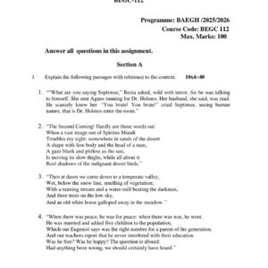 IGNOU BEGC-112 SOLVED ASSIGNMENT 2025-26